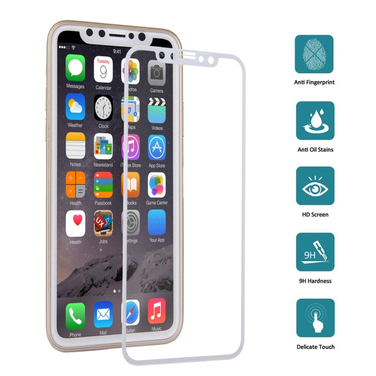 適用於蘋果    iPhone X     0.3mm 9H表面硬度 4D弧邊 全屏覆蓋鋼化玻璃保護膜