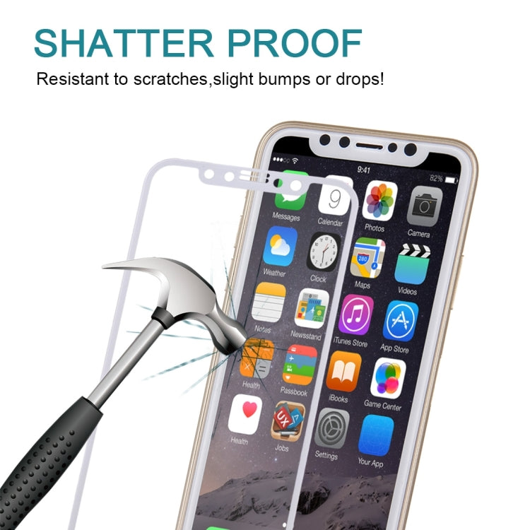 適用於蘋果    iPhone X     0.3mm 9H表面硬度 4D弧邊 全屏覆蓋鋼化玻璃保護膜