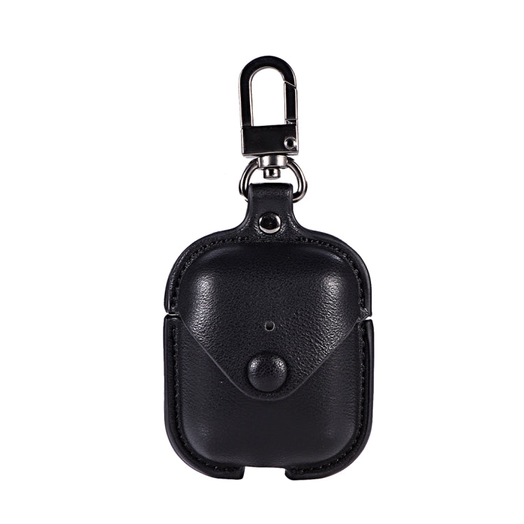 適用於蘋果 AirPods 1/2代通用 PU皮無線藍牙耳機保護殼 帶五金扣