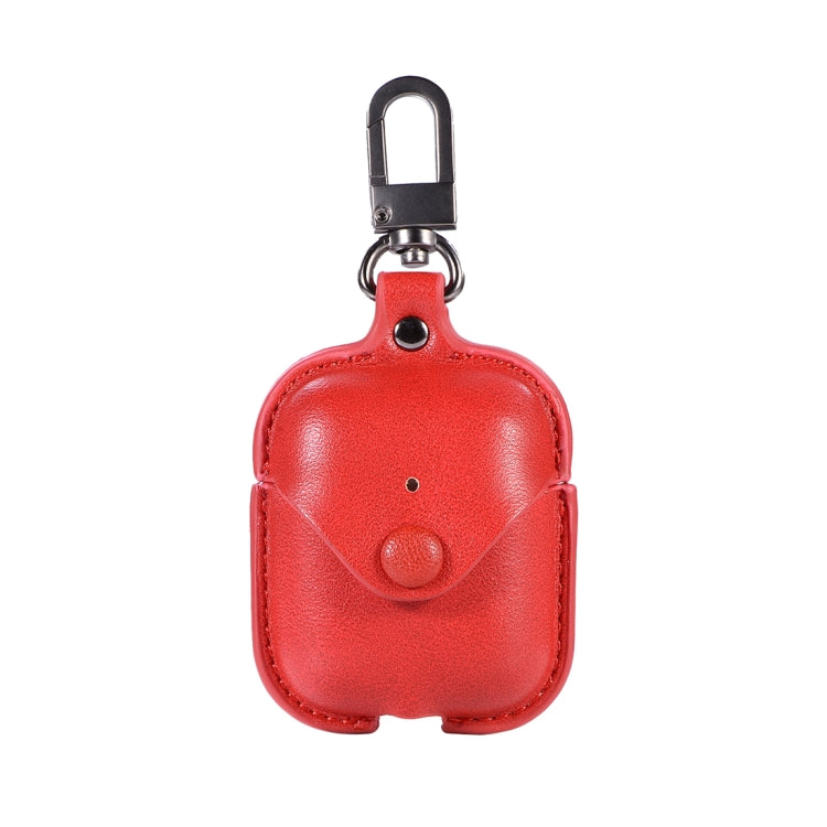 適用於蘋果 AirPods 1/2代通用 PU皮無線藍牙耳機保護殼 帶五金扣