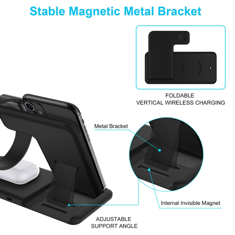 Q20 4合一無線充帶適配器 適用於iPhone/Apple Watch/AirPods，支持雙手機充電