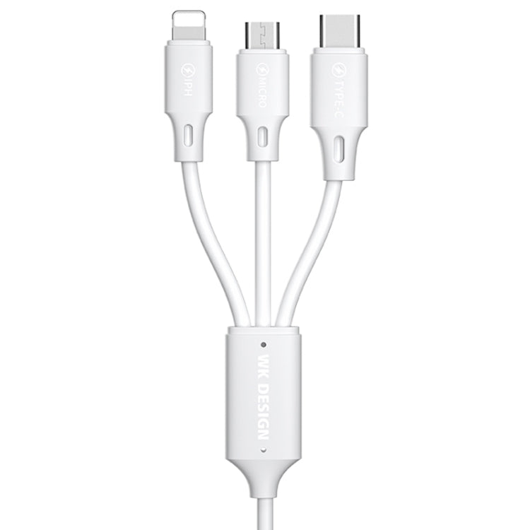 WK WDC-103 3A 8 Pin+Micro USB+Type-C全速Pro三合一充電線，長度：1.15米