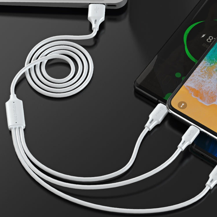WK WDC-103 3A 8 Pin+Micro USB+Type-C全速Pro三合一充電線，長度：1.15米