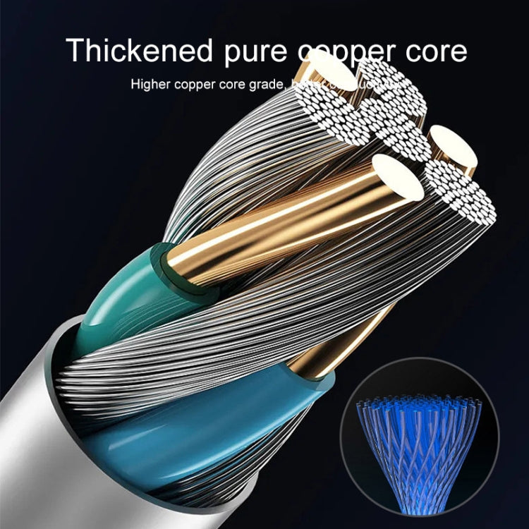 100W 6A Type-C 轉 8 Pin+Type-C+Micro USB 充電數據線，1.3m