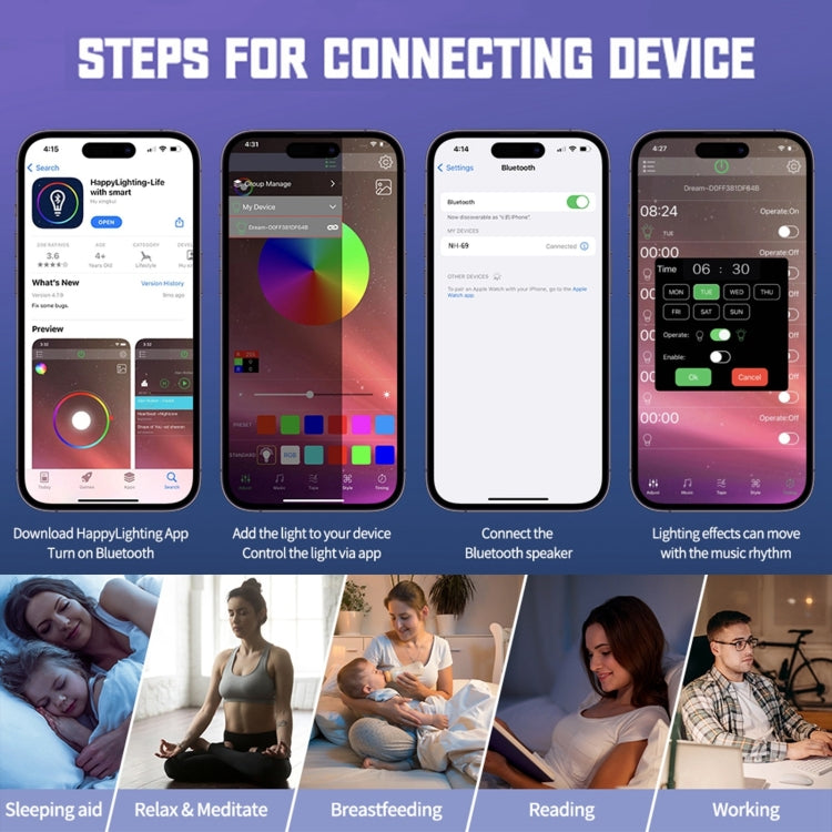 N69 智能藍牙音箱 支持無線充電器&鬧鐘&氛圍燈，歐規  , EU Plug, N69 EU Plug