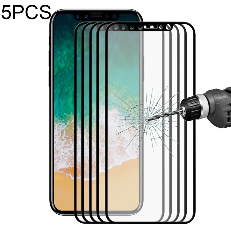 ENKAY 草帽王子     適用於iPhone X     5片裝 0.26mm 9H表面硬度 2.5D弧邊全屏覆蓋鋼化膜