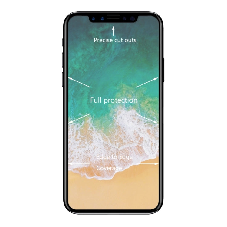 ENKAY 草帽王子 適用於iPhone X 0.26mm厚度 9H表面硬度 3D曲面全屏覆蓋熱彎鋼化膜