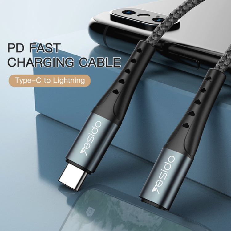 Yesido CA64 2.4A Type-C轉8 Pin充電線, 線長: 1.2米