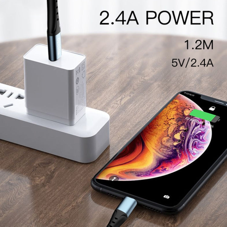 Yesido CA64 2.4A Type-C轉8 Pin充電線, 線長: 1.2米