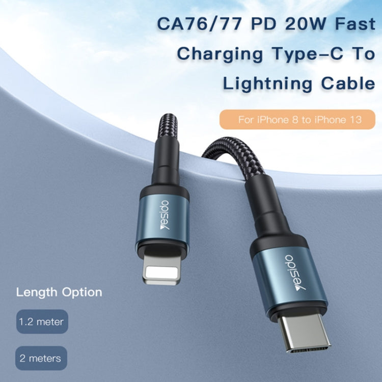 Yesido CA76 20W Type-C轉8 Pin充電線, 線長: 1.2米