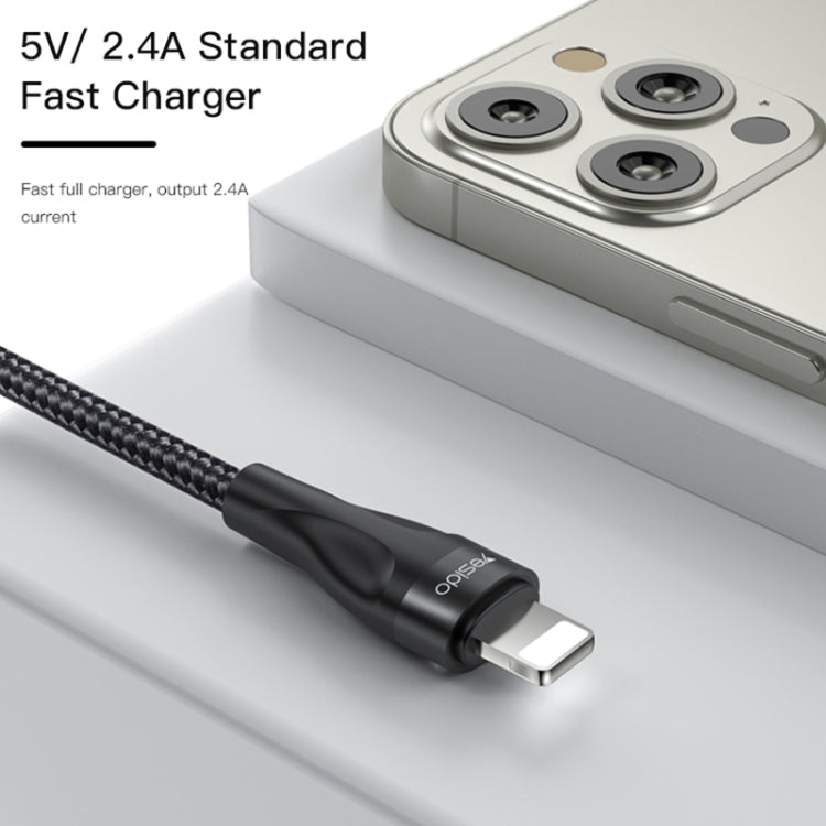 Yesido CA82 2.4A Type-C轉8 Pin充電線, 線長: 30厘米