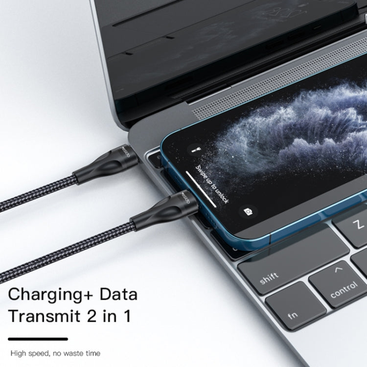 Yesido CA82 2.4A Type-C轉8 Pin充電線, 線長: 30厘米