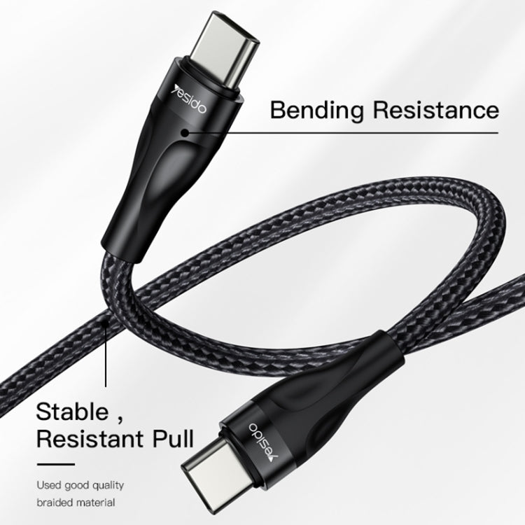 Yesido CA83 2.4A Type-C轉Type-C充電線, 線長: 30厘米