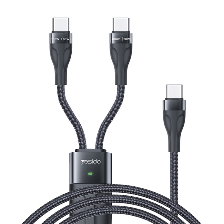Yesido CA88 2合1 Type-C轉Type-C充電線, 線長: 1.4米