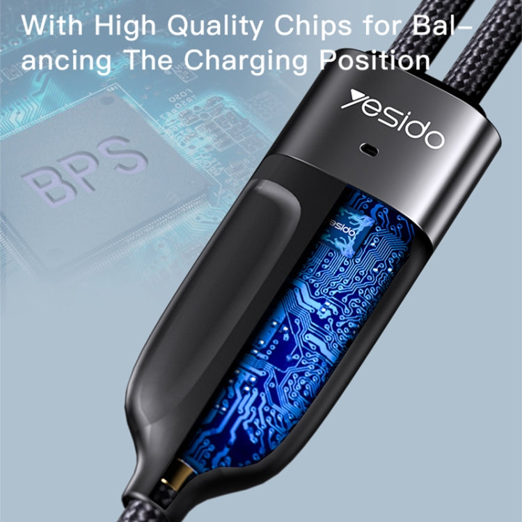 Yesido CA88 2合1 Type-C轉Type-C充電線, 線長: 1.4米