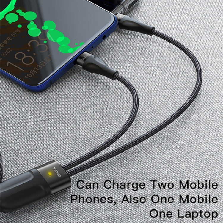 Yesido CA88 2合1 Type-C轉Type-C充電線, 線長: 1.4米