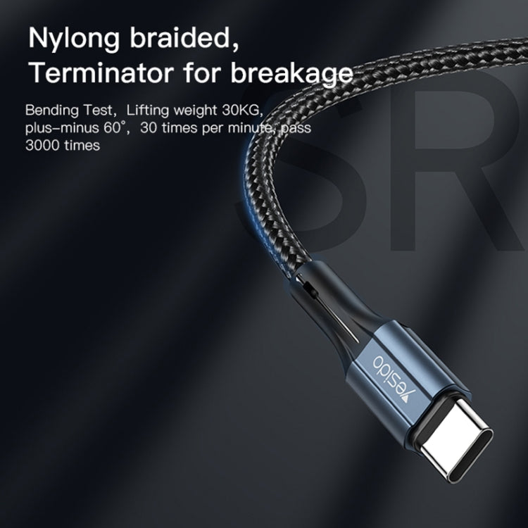 Yesido CA96 3A 66W Type-C轉Type-C充電線, 線長: 1.2米