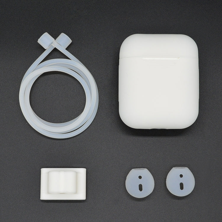 適用於蘋果AirPods 1/2代通用無線耳機保護套套裝 防丟繩+耳機套+掛扣+耳塞套
