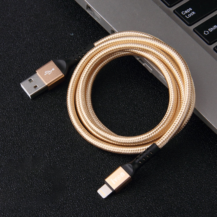 IVON CA89 2.1A USB轉8 Pin 編織快充數據線，線長：1m