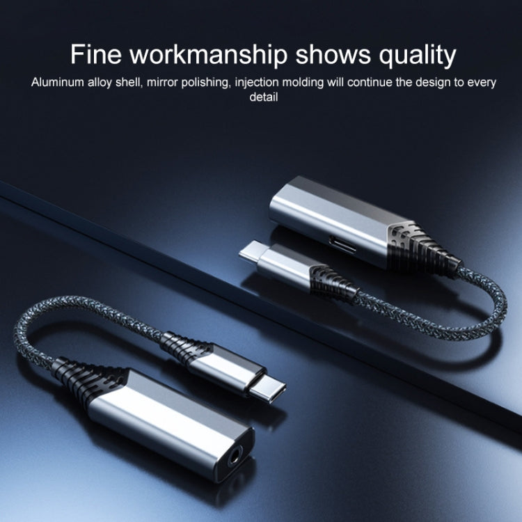 BY206 Type-C公頭轉PD 60W Type-C充電+3.5mm音頻母頭 耳機轉接頭