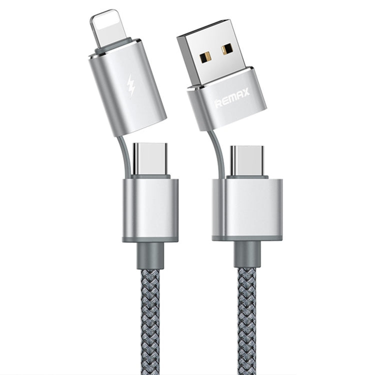 REMAX RC-020t 2.4A 極光四合一8 Pin + USB +2 x Type-C數據充電線 線長：1米
