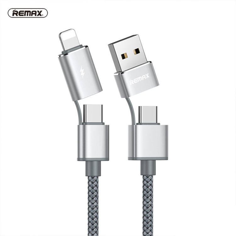 REMAX RC-020t 2.4A 極光四合一8 Pin + USB +2 x Type-C數據充電線 線長：1米