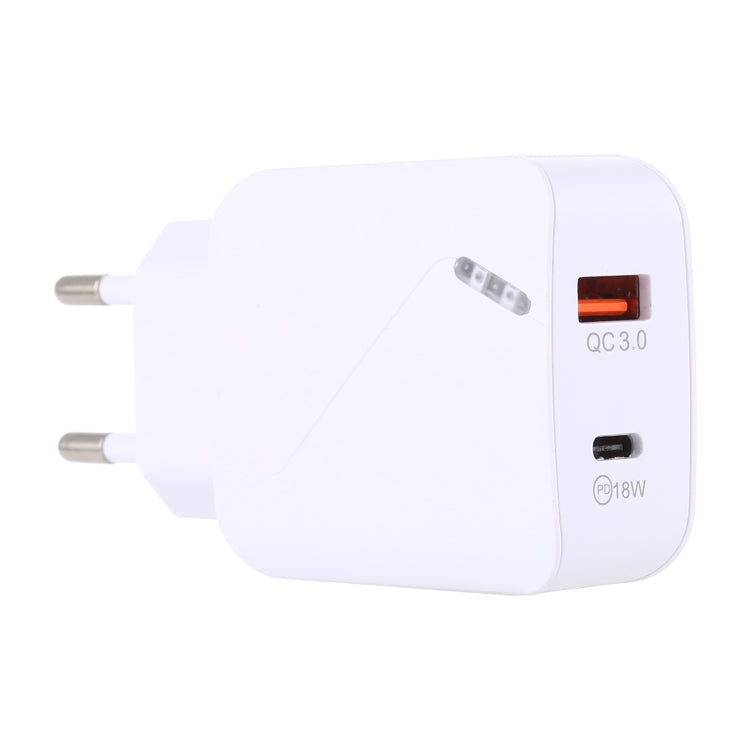 LZ-819A+C QC3.0 USB + PD 18W Type-C接口旅行充帶指示燈，歐規