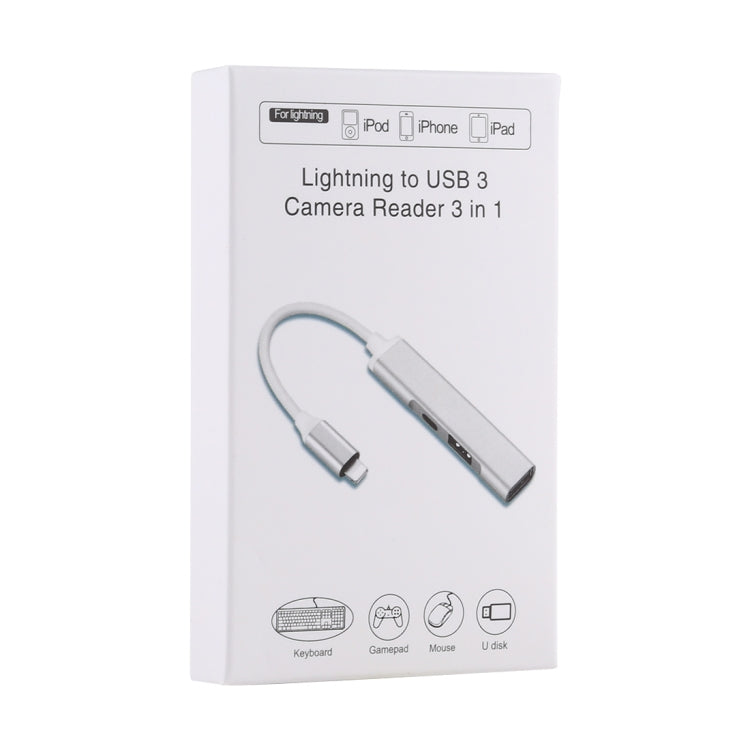 S-206 三合一 8 Pin公頭 轉2xUSB3.0+8 Pin母頭 相機讀卡器適配器
