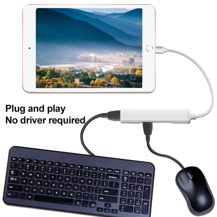 S-206 三合一 8 Pin公頭 轉2xUSB3.0+8 Pin母頭 相機讀卡器適配器