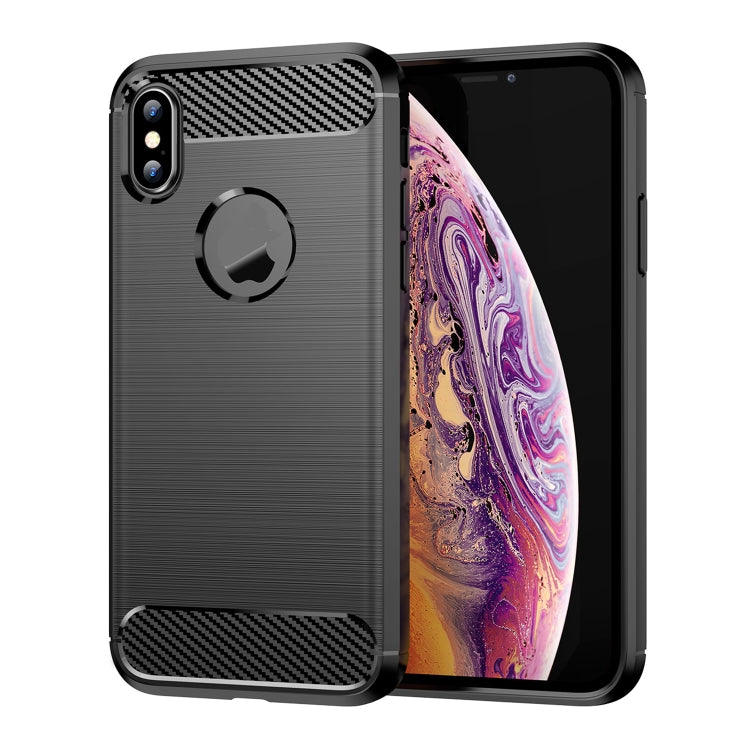 適用於iPhone X / XS  碳纖維tpu拉絲紋防摔手機保護殼