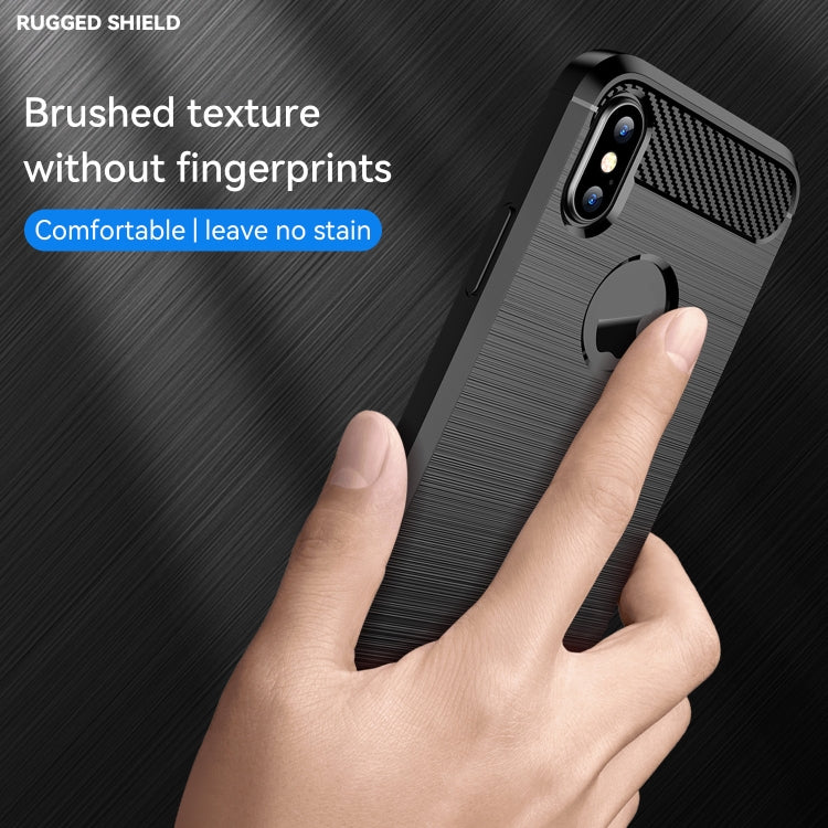 適用於iPhone X / XS  碳纖維tpu拉絲紋防摔手機保護殼