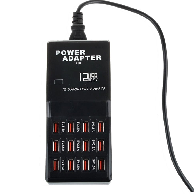 W-858 12A 12口USB桌面式智能充電站 AC100-240V 英規