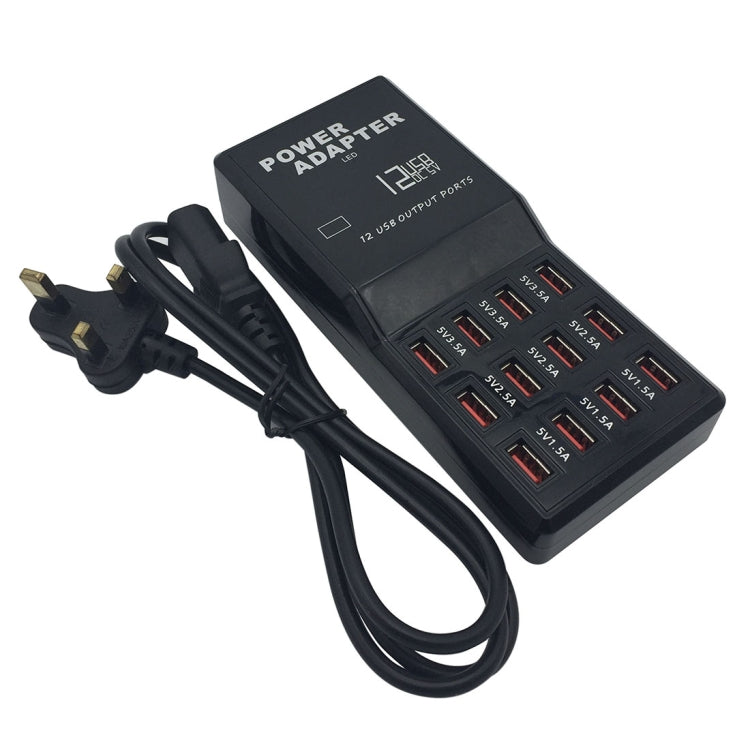 W-858 12A 12口USB桌面式智能充電站 AC100-240V 英規