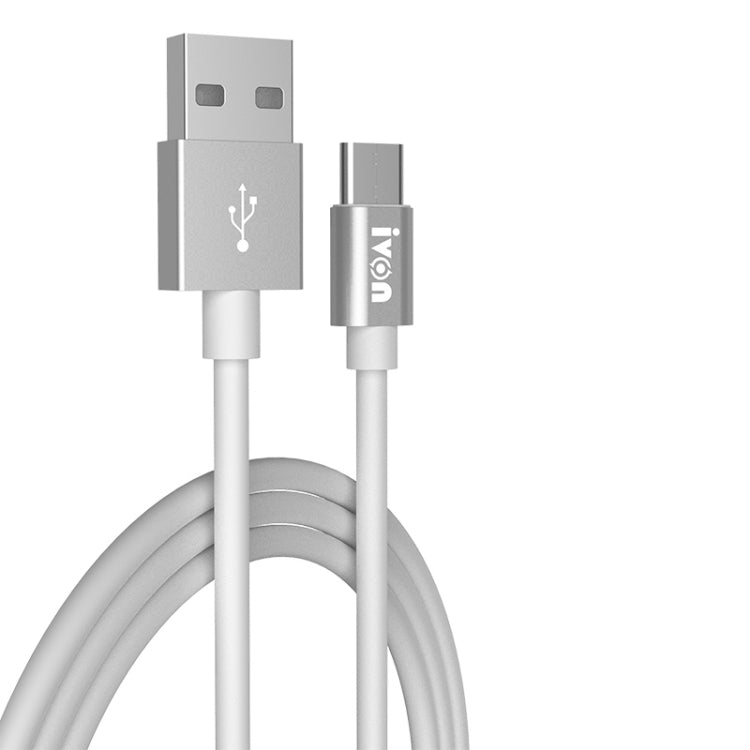 IVON CA73 2.4A Type-C 閃電快充數據線，線長：2m