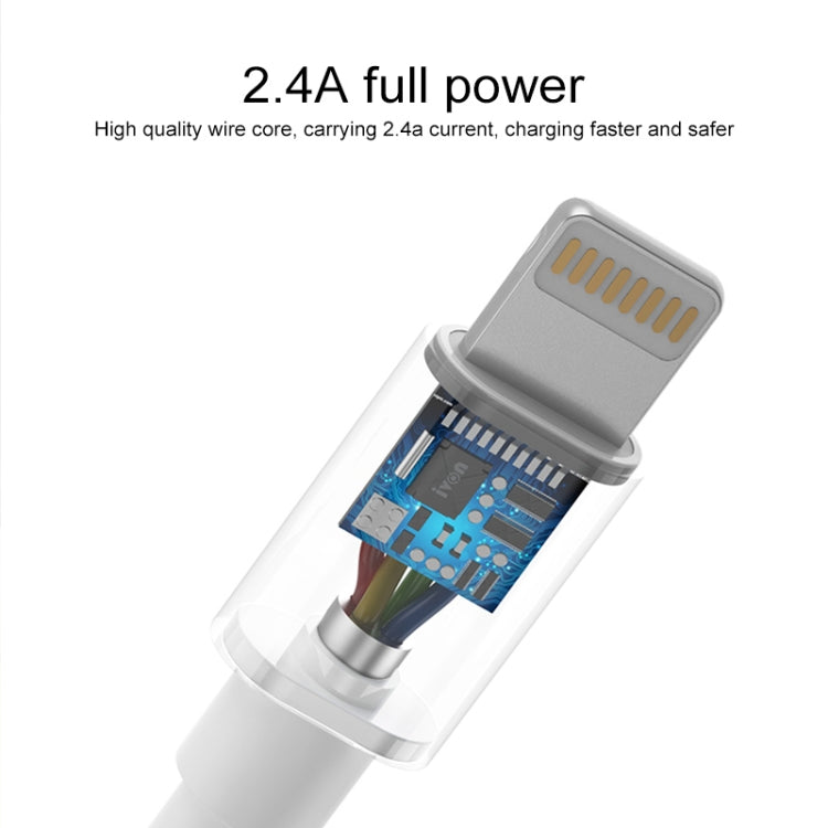 IVON CA73 2.4A Type-C 閃電快充數據線，線長：2m