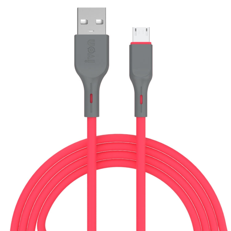 IVON CA78 2.4A Micro USB 繽紛閃充充電數據線，線長：1m