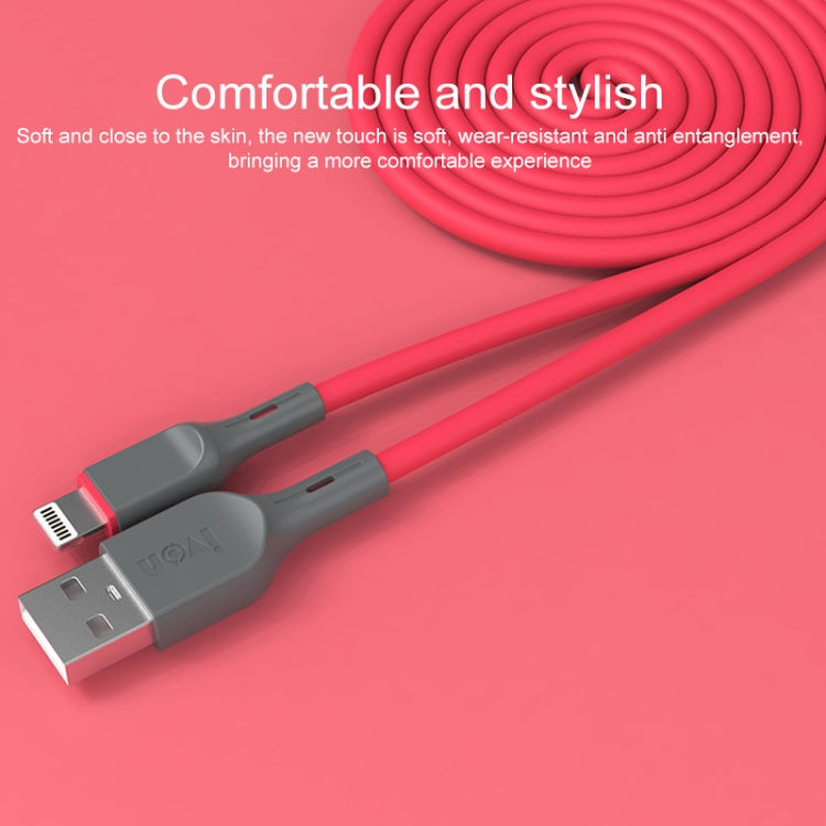 IVON CA78 2.4A Micro USB 繽紛閃充充電數據線，線長：1m