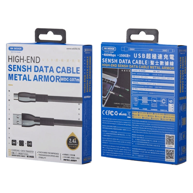 WK WDC-107i 2.4A USB轉8 Pin 聖士鋅合金數據線 線長: 1m