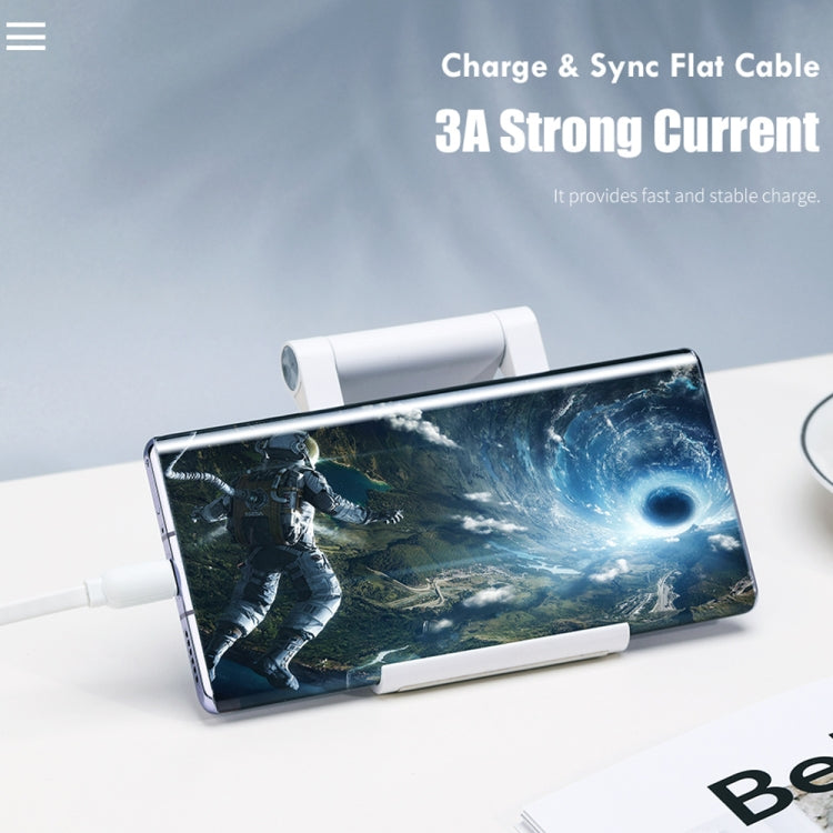 ROCK S5 2A Micro USB 充電+數據同步 TPE扁平數據線，線長：1m