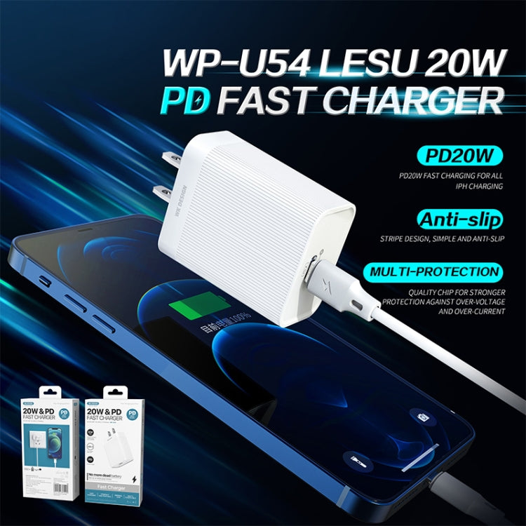 WK WP-U54 20W 樂速PD快速充電器, 插頭類型: 美規