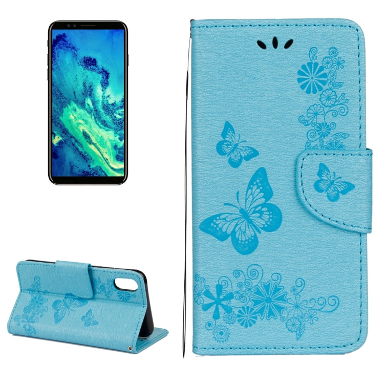 適用於蘋果iPhone X / XS 壓花大蝴蝶圖案左右開皮套 帶支架&卡槽&錢包&手繩