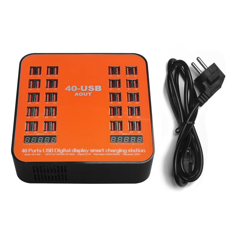 WLX-840 200W 40口USB數顯智能充電站 AC100-240V 歐規