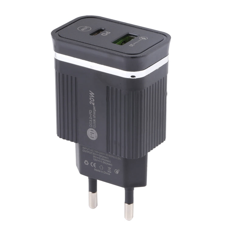46-A2C2 20W PD + QC3.0 USB多功能快速充電器，歐規