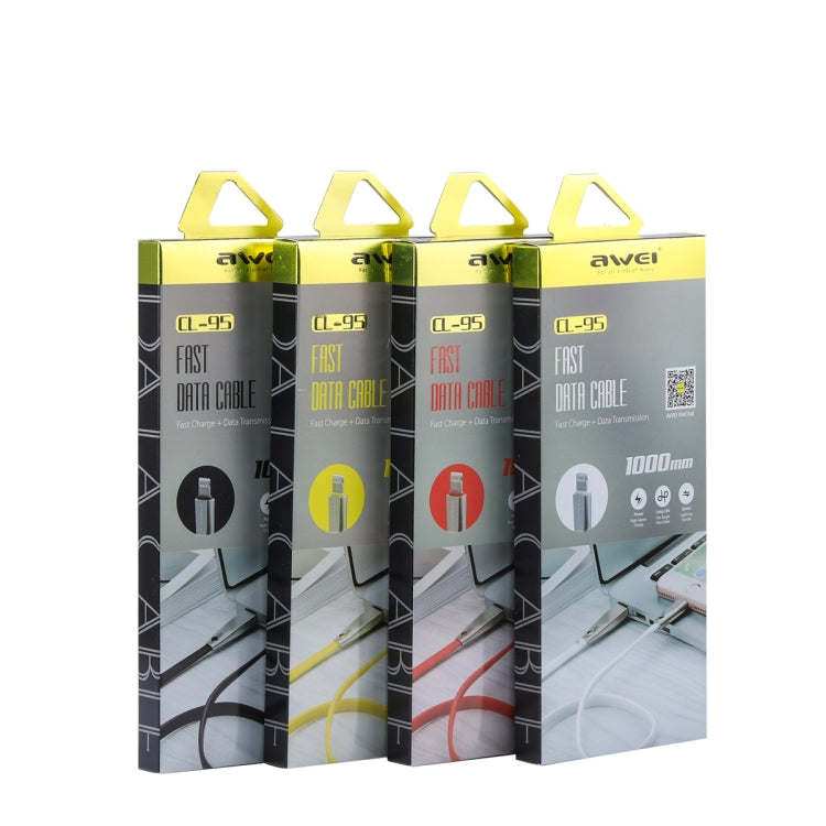 AWEI CL-95 USB轉8 Pin 便捷TPE+鋁合金快充數據線 2A 線長：1m