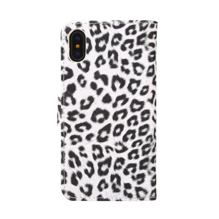適用於iPhone X  豹紋PU PC左右翻蓋保護皮套帶支架卡槽