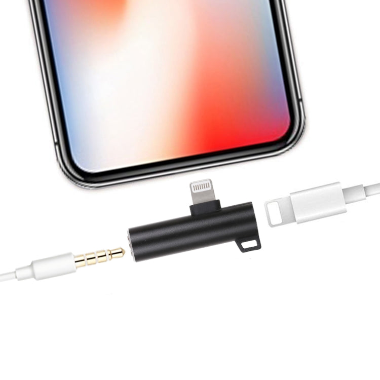 2合1 丸子頭 8 Pin+3.5mm轉8 Pin公頭充電音頻適配器
