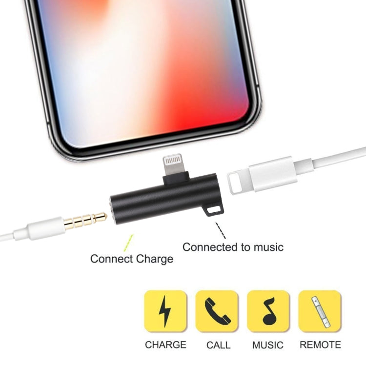 2合1 丸子頭 8 Pin+3.5mm轉8 Pin公頭充電音頻適配器