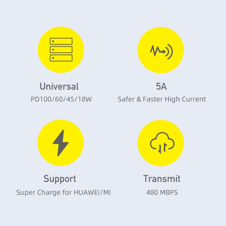 awei CL-117T 1米 5A Type-C 轉 Type-C 快充充電線