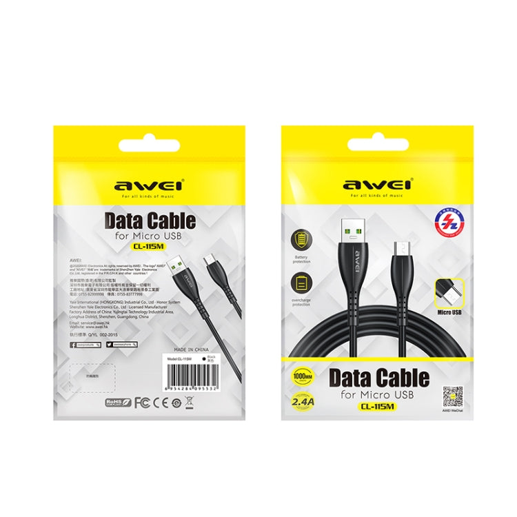 awei CL-115M 1米 2.4A USB 轉 Micro USB 充電線