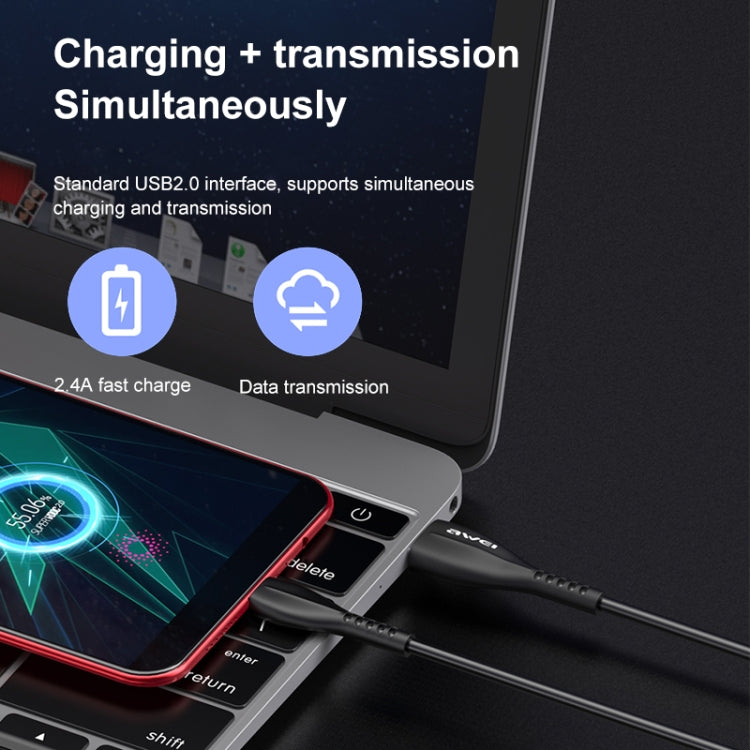 awei CL-115M 1米 2.4A USB 轉 Micro USB 充電線